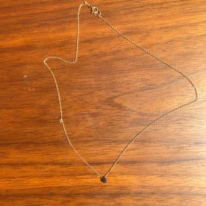 Delicate 14k Yellow gold sapphire necklace